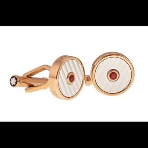 MONTBLANC HORLOGERIE ROUND ROSE GOLD CUFF LINKS